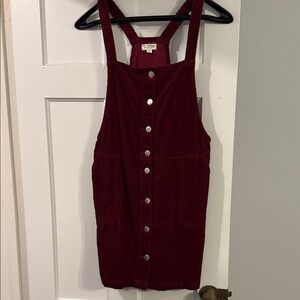 Miss Selfridge Burgundy Corduroy Dress